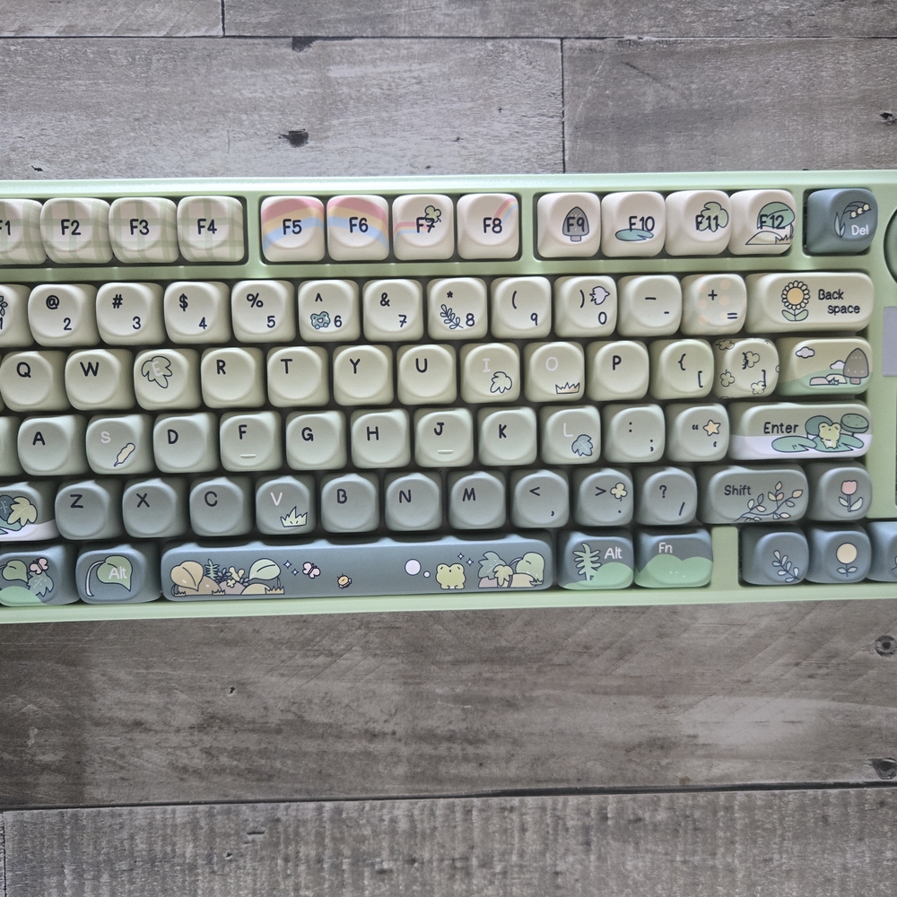 Cute Green Cartoon Keyboard Keycaps